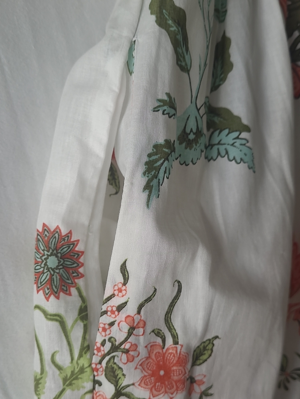 CeCe Maxi Floral Block Print Tiered White Dress with Pink, Green & Yellow Sz. M - Picture 15 of 16